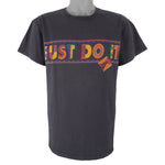 Nike - Black Just Do It Single Stitch T-Shirt 1990s X-Large Vintage Retro