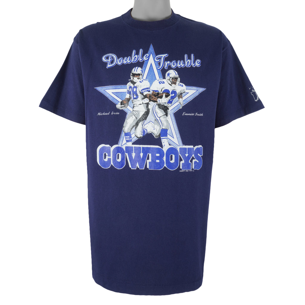 NFL (Sof Tee) - Dallas Cowboys Emmitt Smith & Michael Irvin T-Shirt 1992 XX-Large Vintage Retro Football