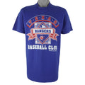 MLB - Blue Texas Rangers Single Stitch T-Shirt 1988 Large Vintage Retro Baseball