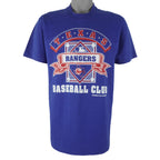 MLB - Blue Texas Rangers Single Stitch T-Shirt 1988 Large Vintage Retro Baseball