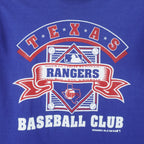 MLB - Blue Texas Rangers Single Stitch T-Shirt 1988 Large Vintage Retro Baseball