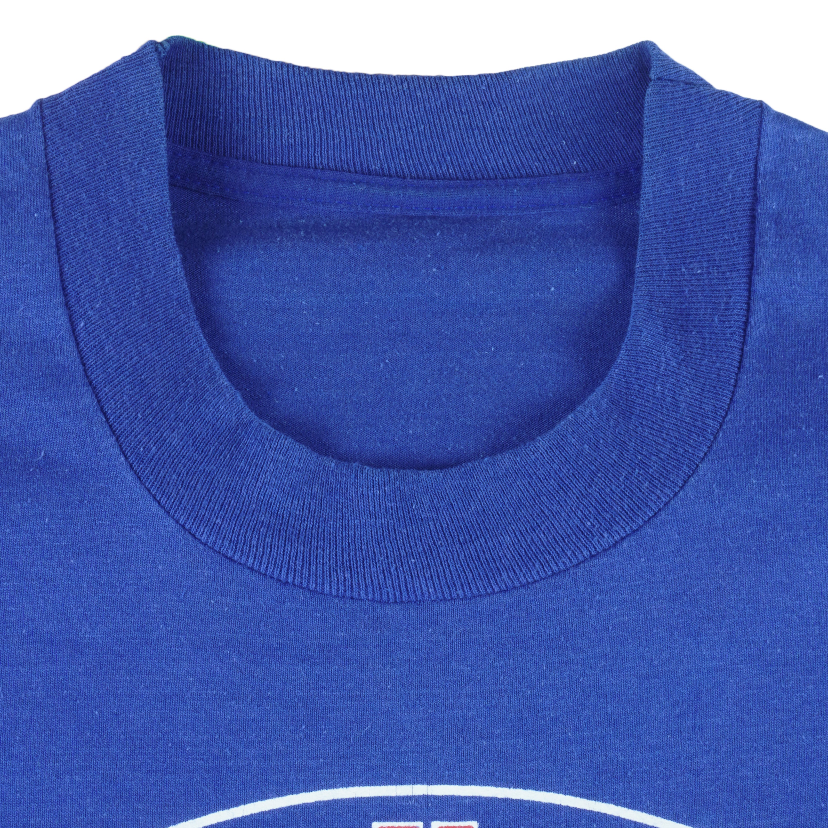 MLB - Blue Texas Rangers Single Stitch T-Shirt 1988 Large Vintage Retro Baseball