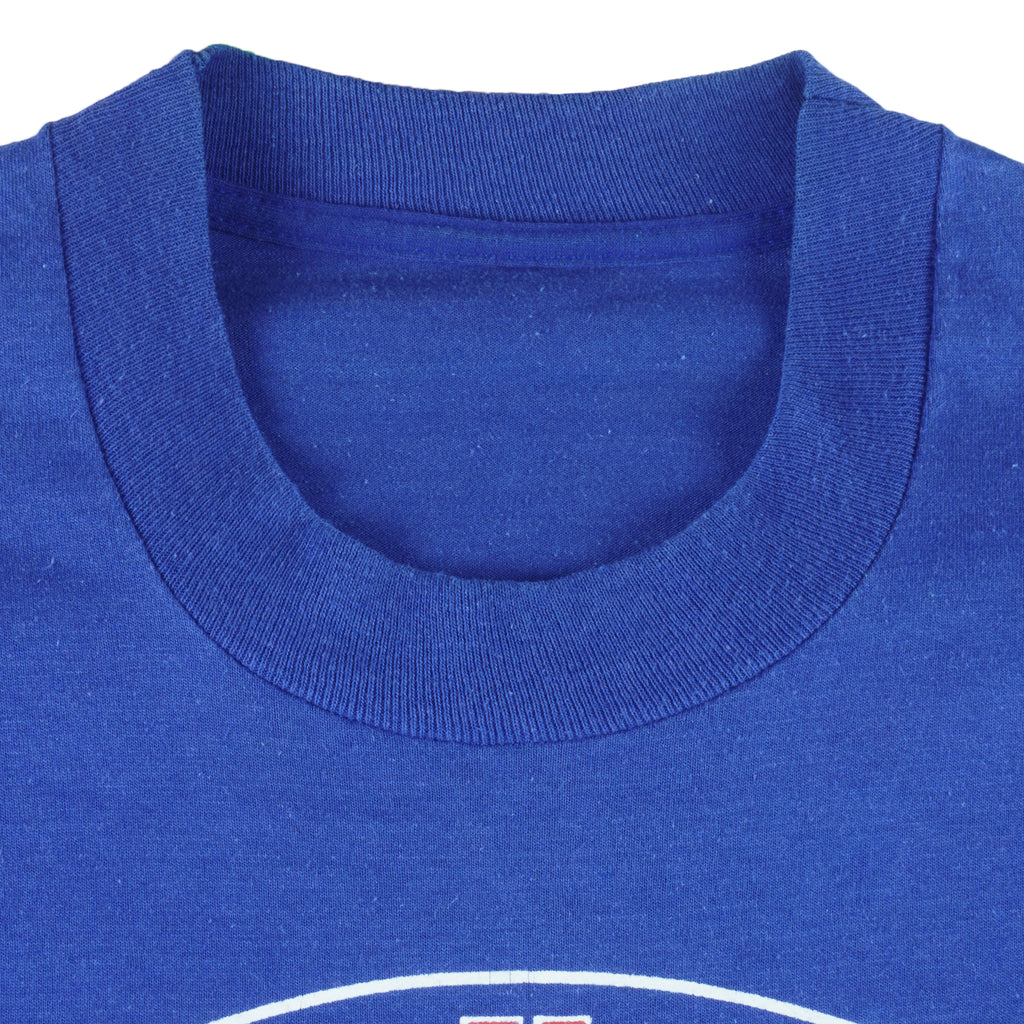 MLB - Blue Texas Rangers Single Stitch T-Shirt 1988 Large Vintage Retro Baseball