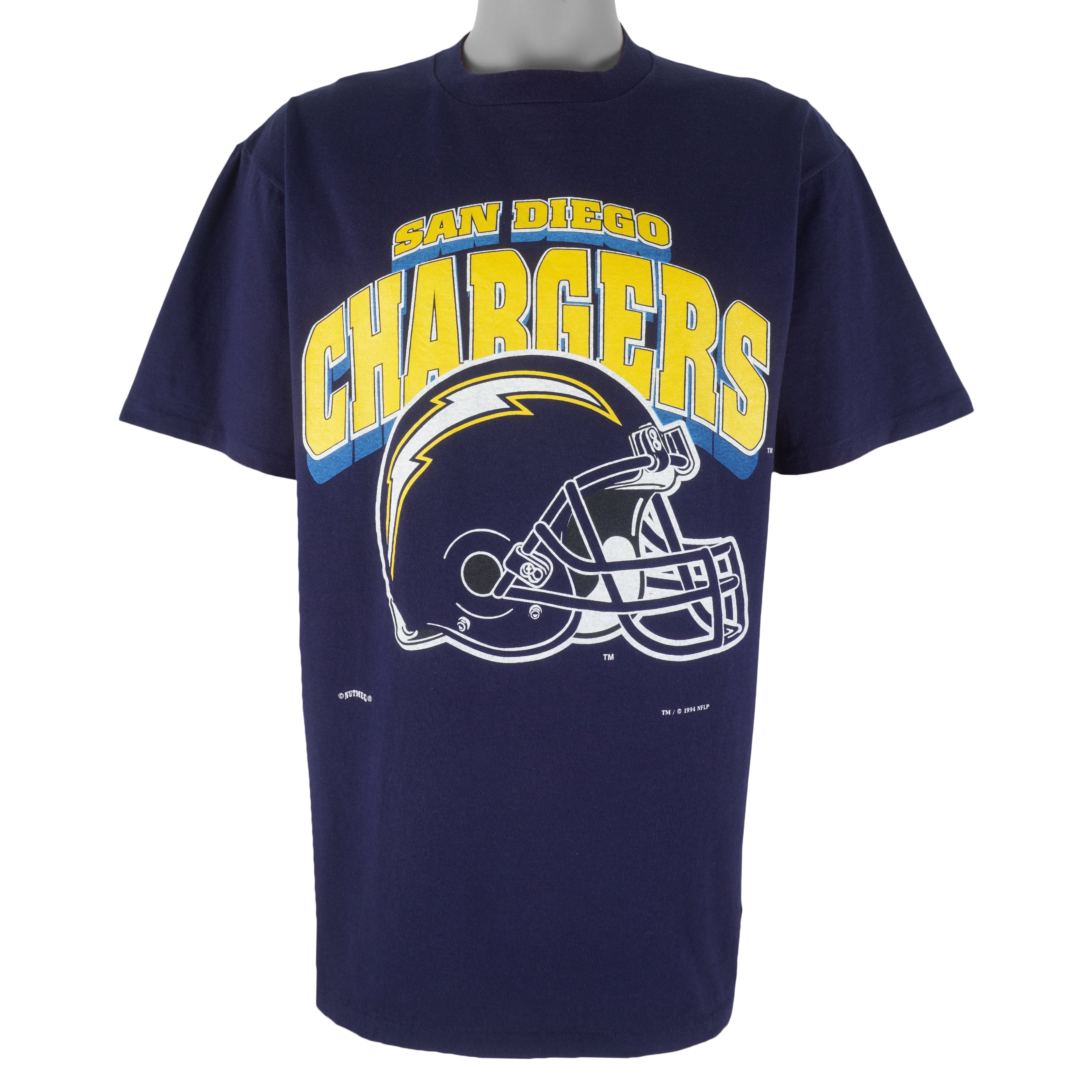 NFL (Nutmeg) - San Diego Chargers Single Stitch T-Shirt 1994 Large Vintage Retro Football