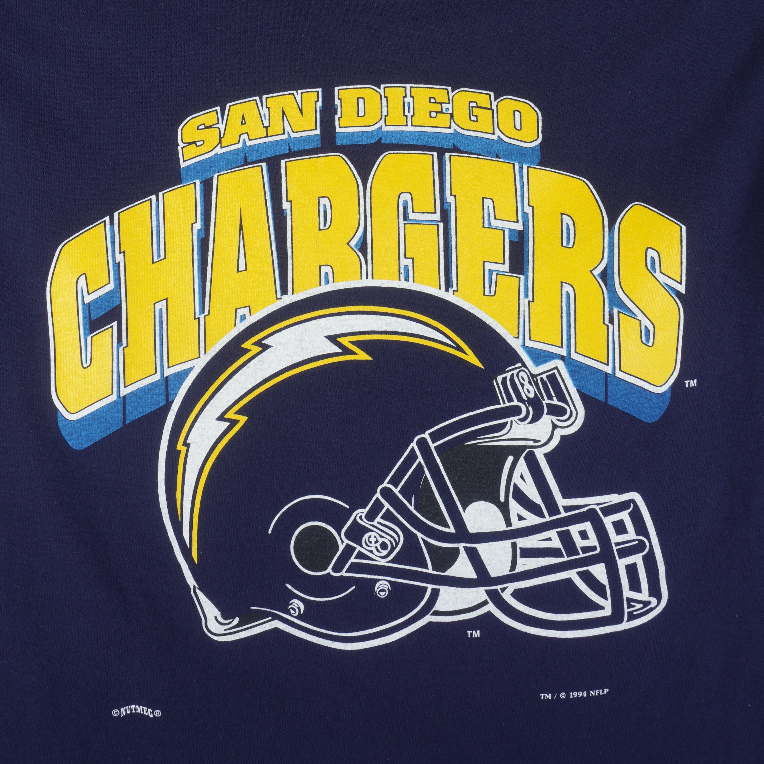 NFL (Nutmeg) - San Diego Chargers Single Stitch T-Shirt 1994 Large Vintage Retro Football
