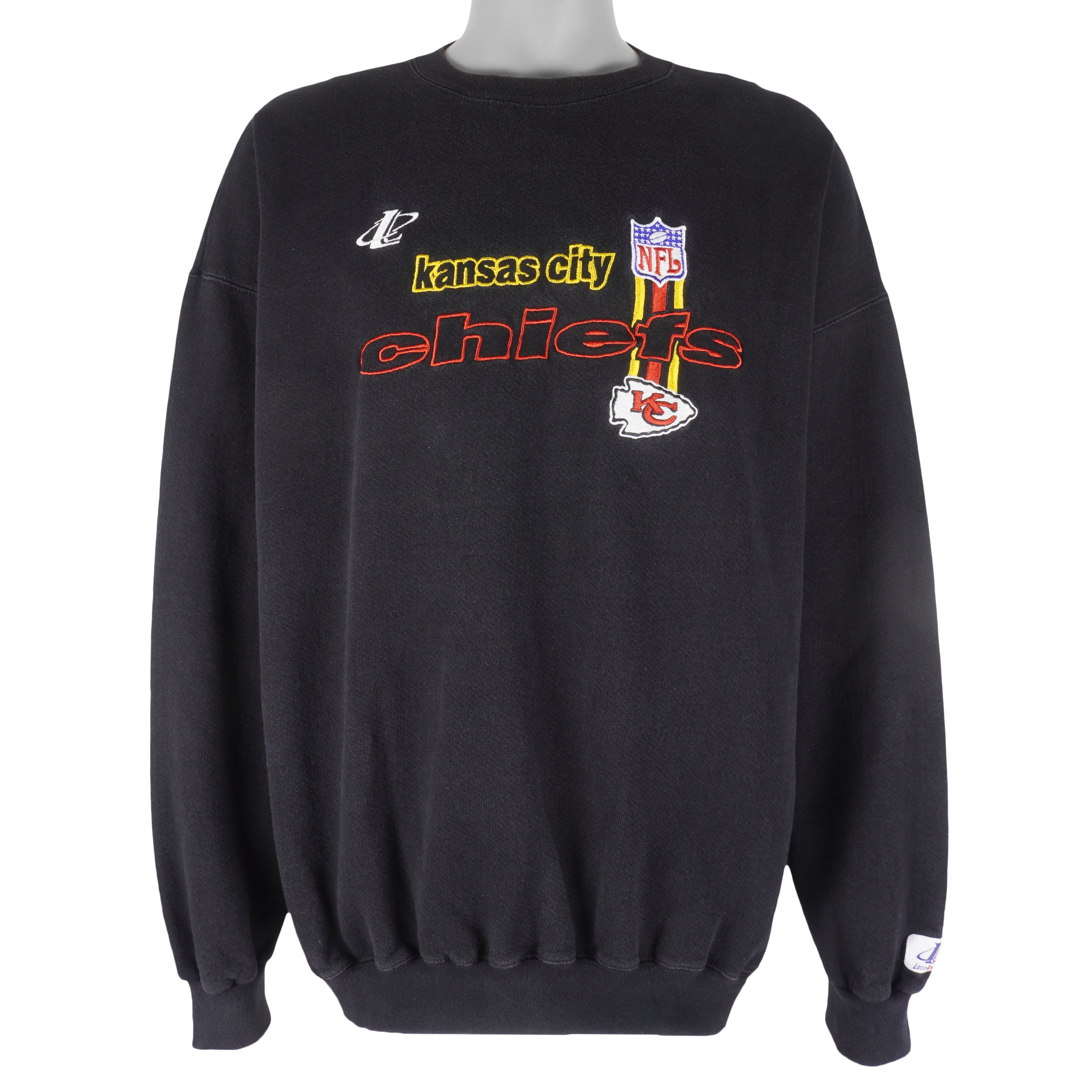 NFL (Logo Athletic) - Kansas City Chiefs Embroidered Crew Neck Sweatshirt 1990s X-Large Vintage Retro Football