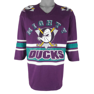 CustomCat Anaheim Mighty Ducks Retro 90's NHL T-Shirt White / 4XL