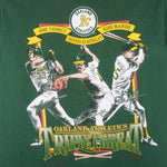 MLB (Nutmeg) - Oakland Athletics Triple Treat Jose, Dennis & Mark T-Shirt 1991 Large Vintage Retro Baseball