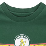 MLB (Nutmeg) - Oakland Athletics Triple Treat Jose, Dennis & Mark T-Shirt 1991 Large Vintage Retro Baseball