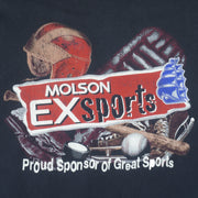 Vintage (Bulletin Athletic) - Molson Proud Sponsor of Great Sports T-Shirt 1990s X-Large Retro