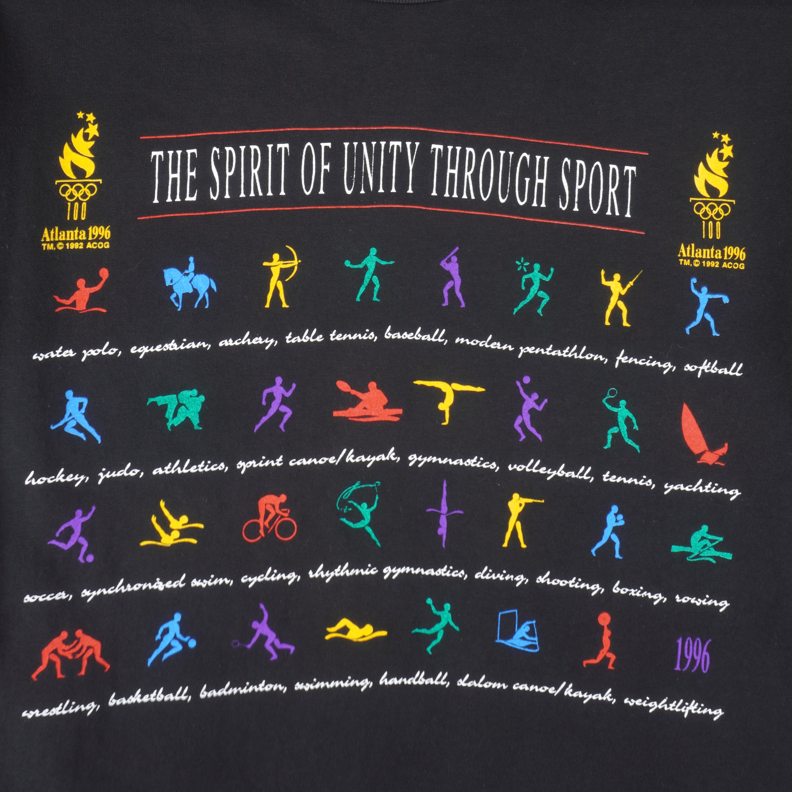 Vintage - Atlanta Olympic The Spirit Of Unity Through Sport T-Shirt 1996 Large Vintage Retro