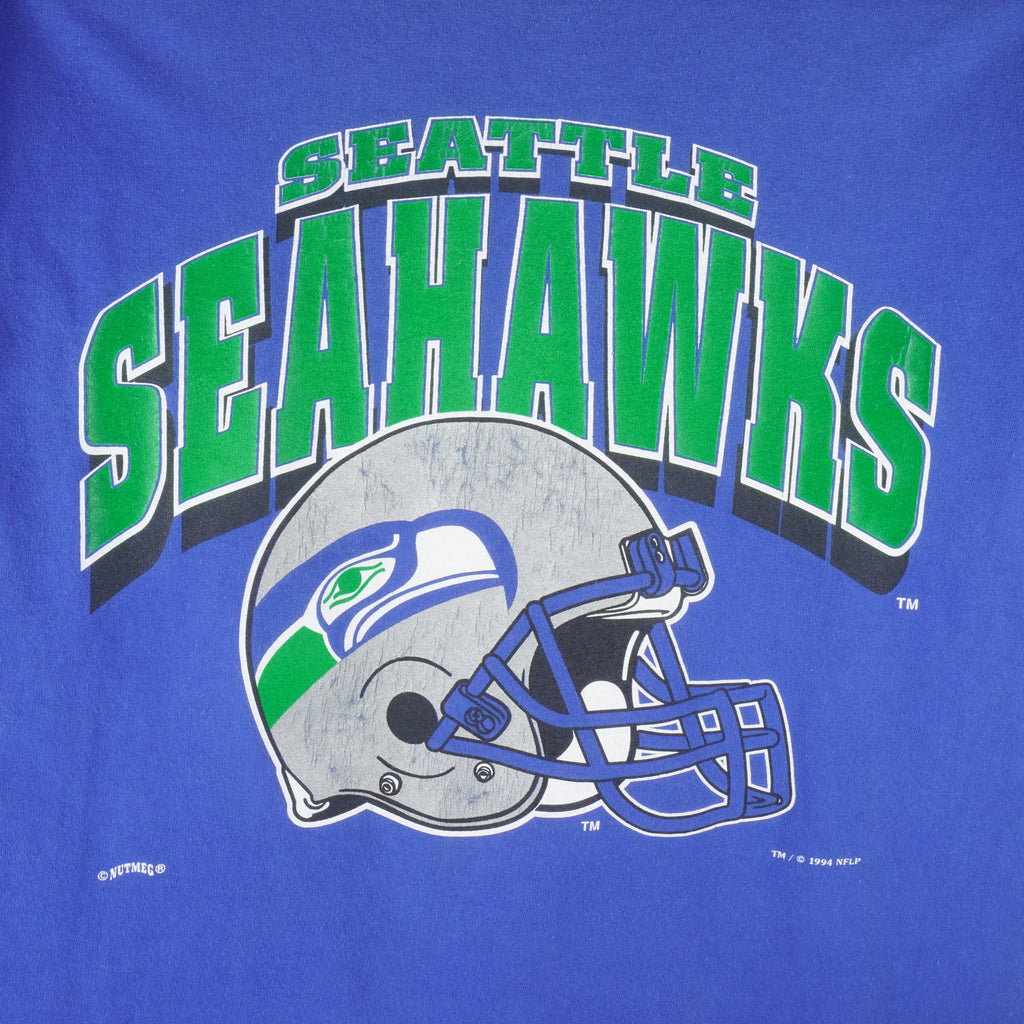 NFL (Nutmeg) - Seattle Seahawks Football Helmet T-Shirt 1994 Medium