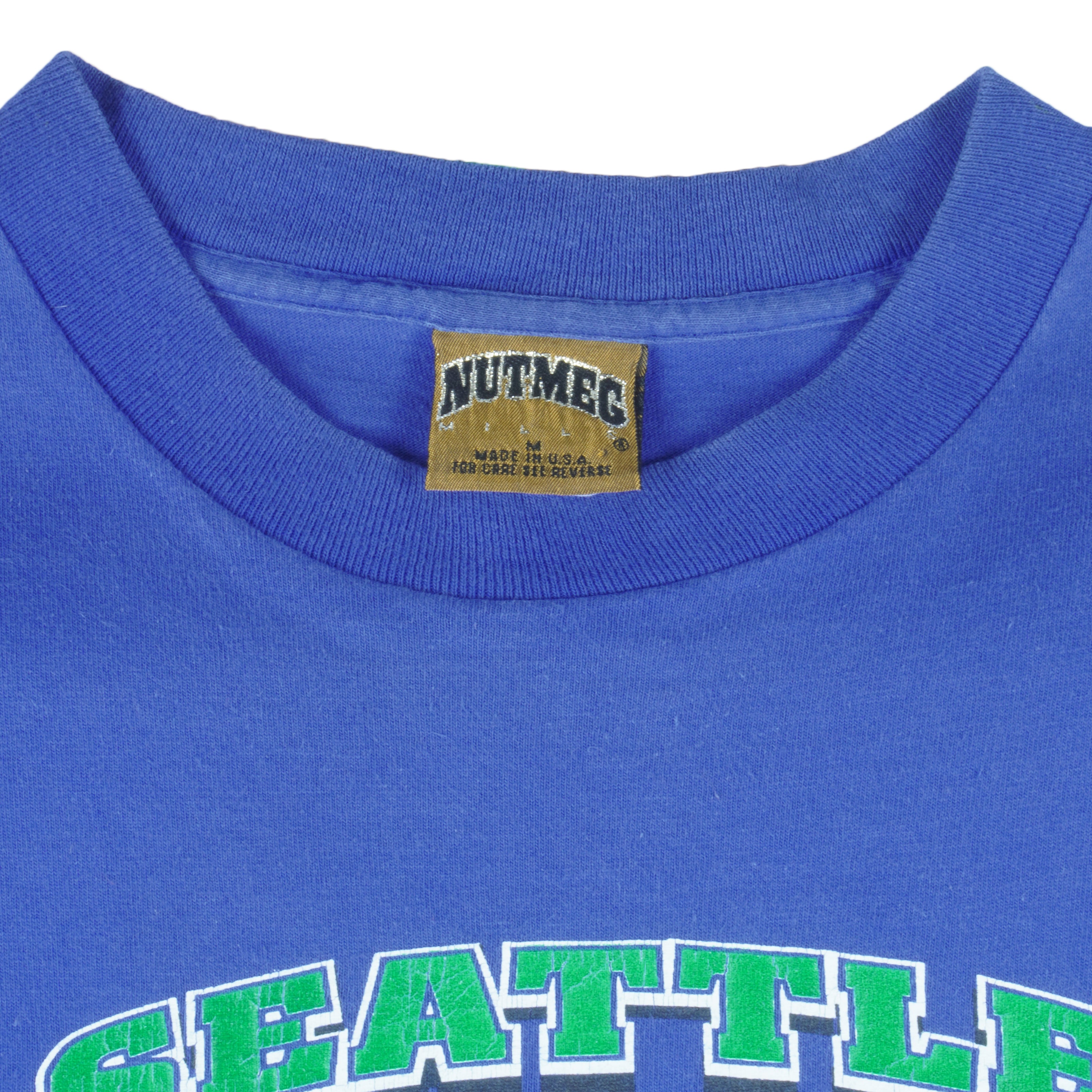NFL (Nutmeg) - Seattle Seahawks Football Helmet T-Shirt 1994 Medium