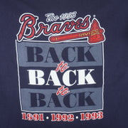 MLB (Salem) - Atlanta Braves Back to Back to Back Single Stitch T-Shirt 1993 Large Vintage Retro Baseball