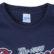 MLB (Salem) - Atlanta Braves Back to Back to Back Single Stitch T-Shirt 1993 Large Vintage Retro Baseball