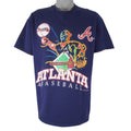 MLB - Atlanta Braves Baseball Spell-Out T-Shirt 1995 Large Vintage Retro Baseball