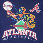 MLB - Atlanta Braves Baseball Spell-Out T-Shirt 1995 Large Vintage Retro BaseBaseball