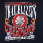 NBA (Salem) - Portland Trail Blazers Champions Basketball T-Shirt 1992 Large Vintage Retro