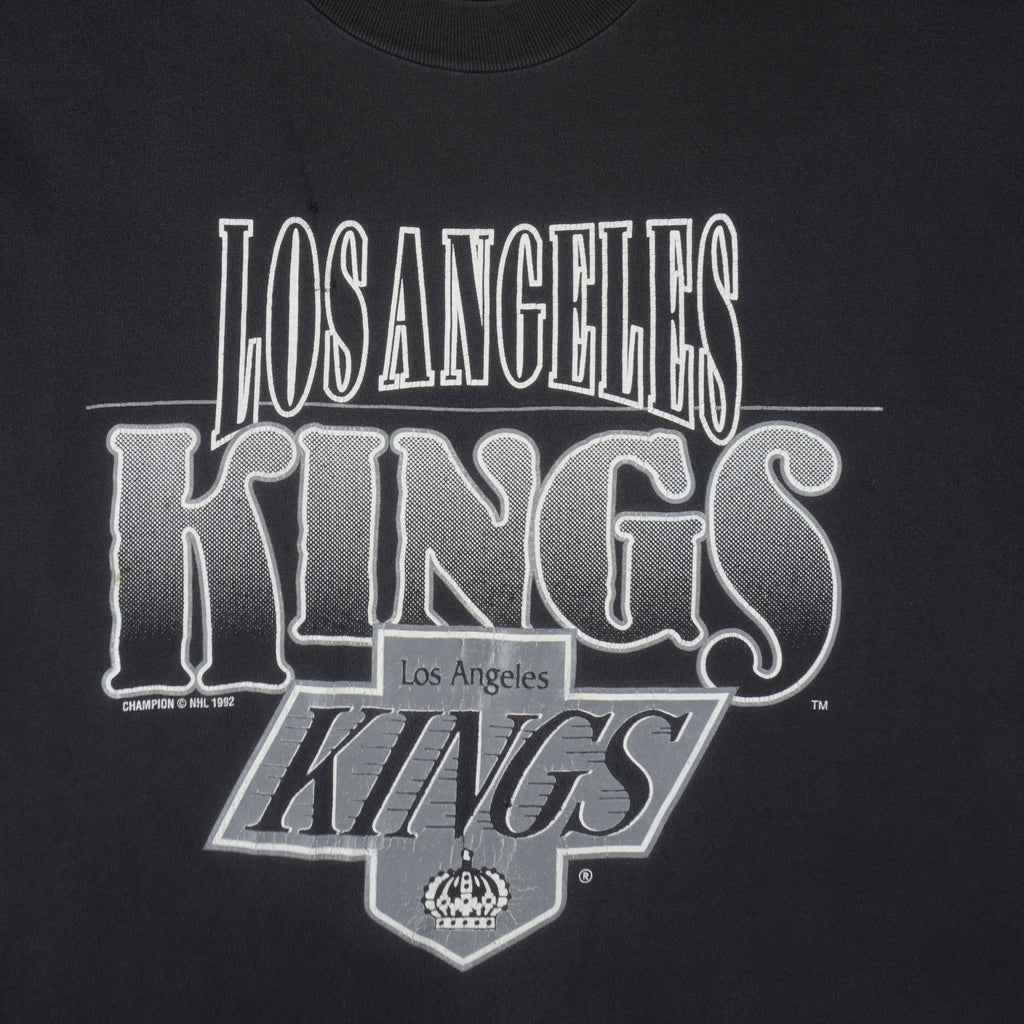 NHL (Champion) - Los Angeles Kings Big logo Hockey T-Shirt 1992 Large Vintage Retro