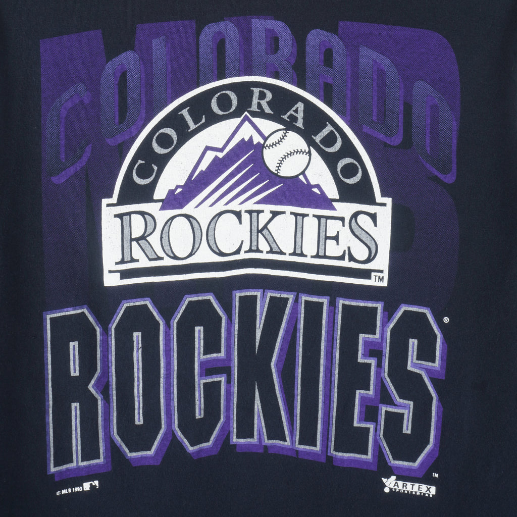 MLB (Artex) - Colorado Rockies Single Stitch T-Shirt 1993 Medium Vintage Retro