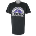 MLB (Trench) - Colorado Rockies Single Stitch Baseball T-Shirt 1991 Large Vintage Retro 