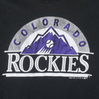 MLB (Trench) - Colorado Rockies Single Stitch Baseball T-Shirt 1991 Large Vintage Retro 