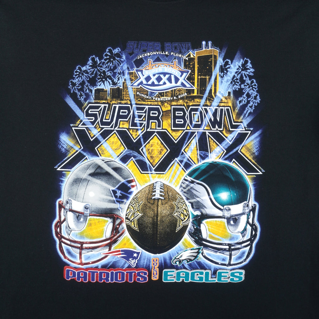 NFL (Lee) - Super Bowl Champions Patriots VS Eagles T-Shirt 2005 X-Large Vintage Retro Football