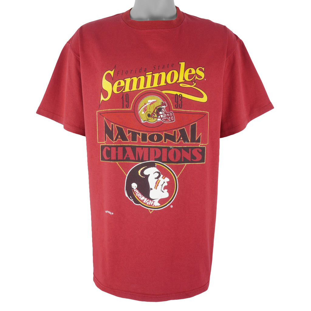 NCAA (Nutmeg) - Florida State Seminoles National Champions T-Shirt 1993 X-Large Vintage Retro Football