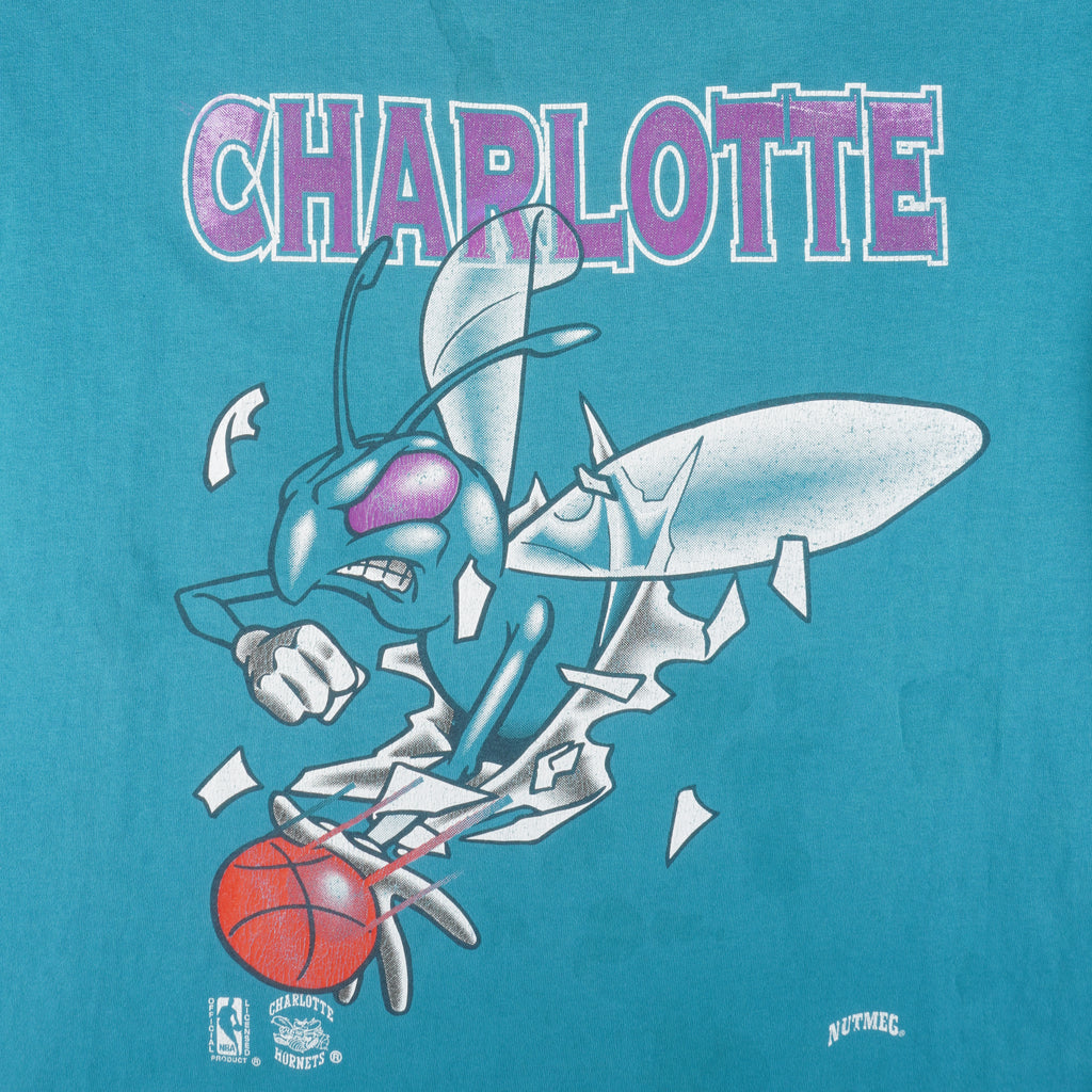 NBA (Nutmeg) - Charlotte Hornets Breakout T-Shirt 1990s Large Vintage Retro Basketball