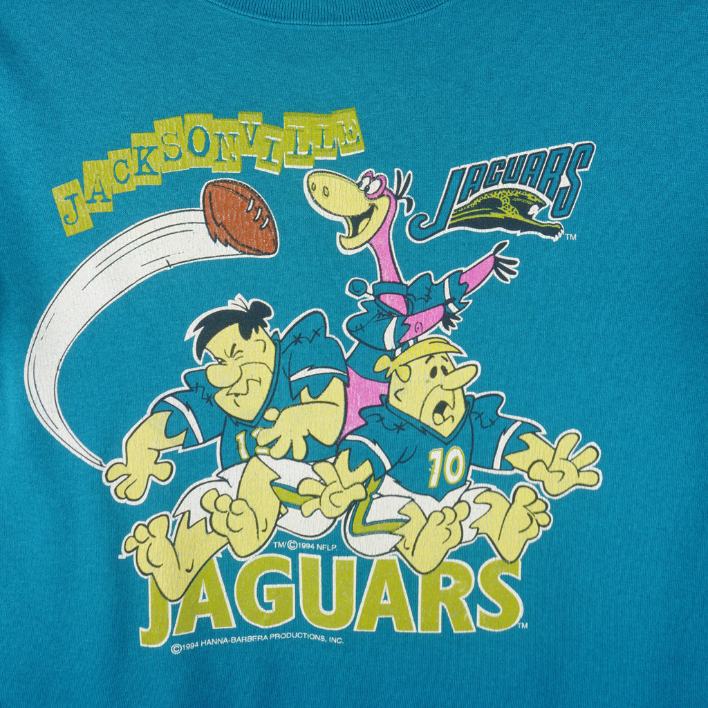 NFL - Jacksonville Jaguars & The Flintstones Sweatshirt 1994 Large Vintage Retro Football