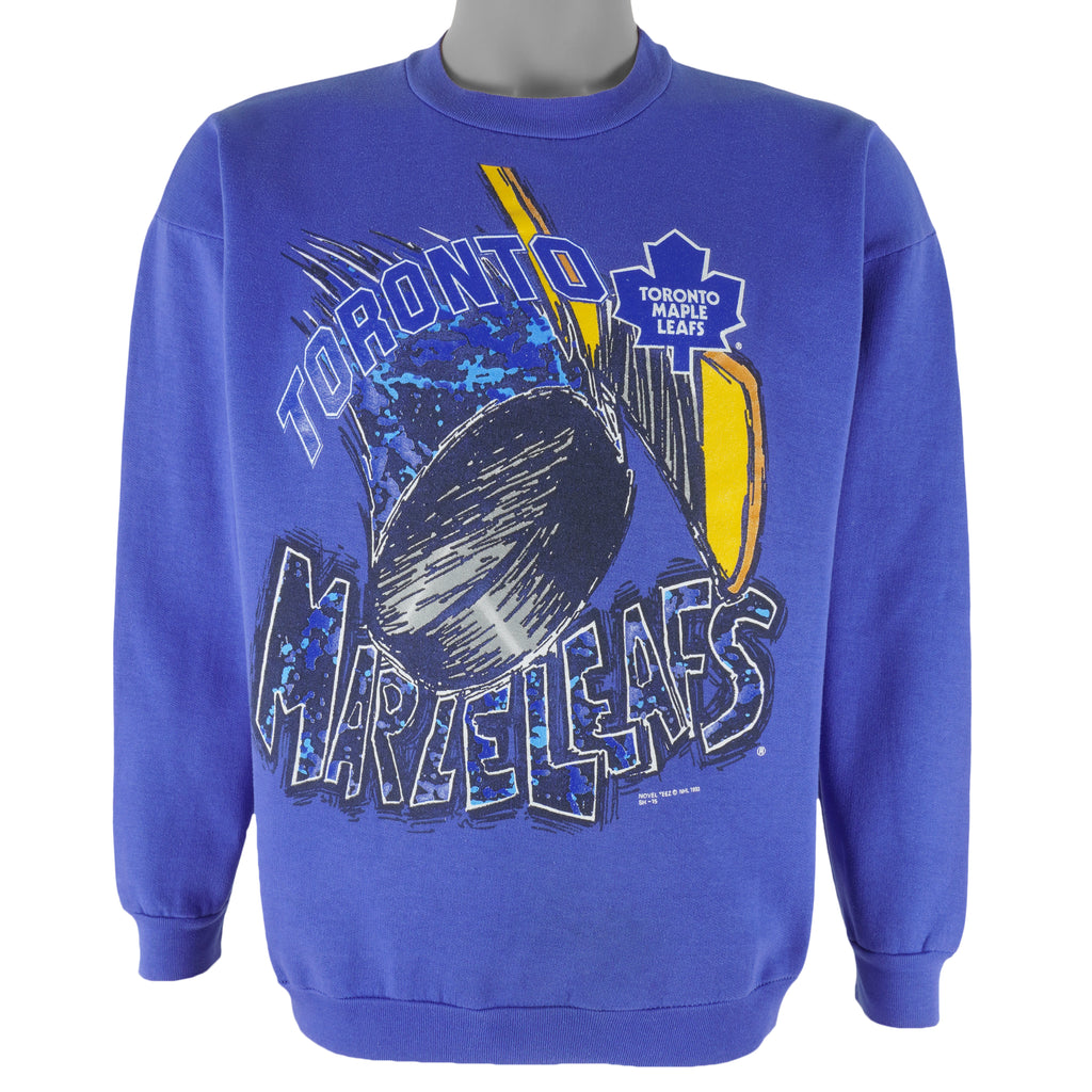 NHL (Novel Teez) - Toronto Maple Leafs Blue Sweatshirt 1993 Large Vintage Retro Hockey