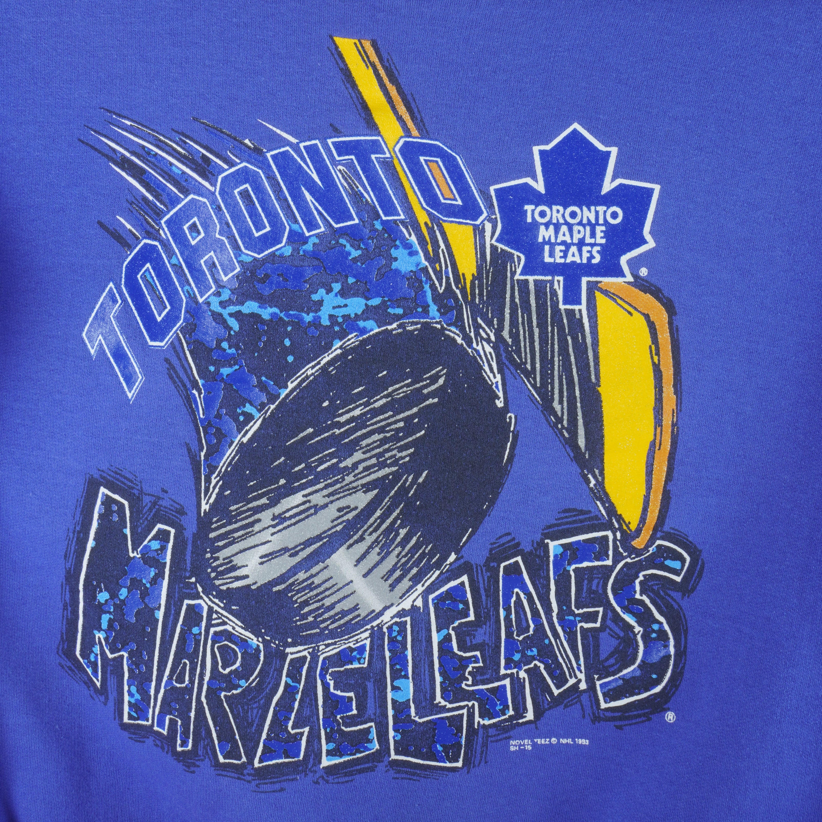 NHL (Novel Teez) - Toronto Maple Leafs Blue Sweatshirt 1993 Large Vintage Retro Hockey