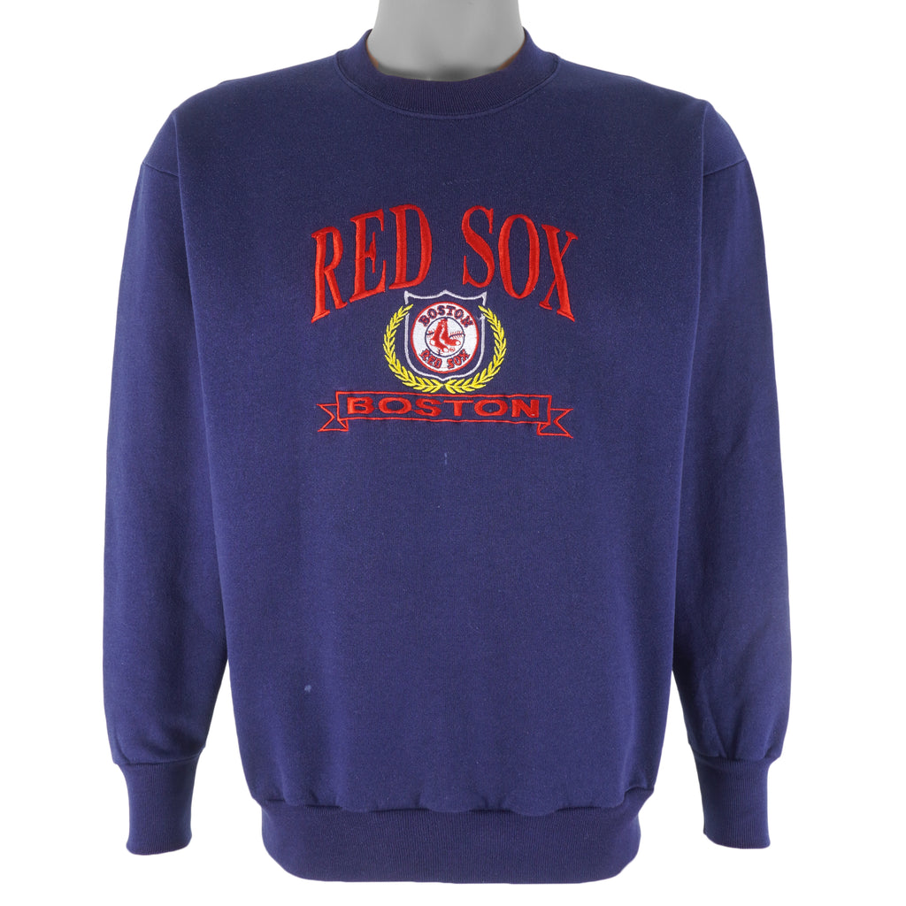 MLB (Logo 7) - Boston Red Sox Blue Sweatshirt 1990s Large Vintage Retro Baseball