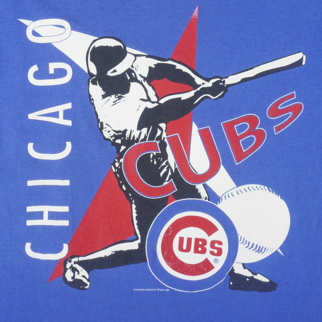 Champion (MLB) - Chicago Cubs Single Stitch T-Shirt 1992 Medium Vintage Retro Baseball