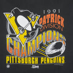 NHL (Salem) - Champions Pittsburgh Penguins Single Stitch T-Shirt 1991 X-Large Vintage Retro Hockey