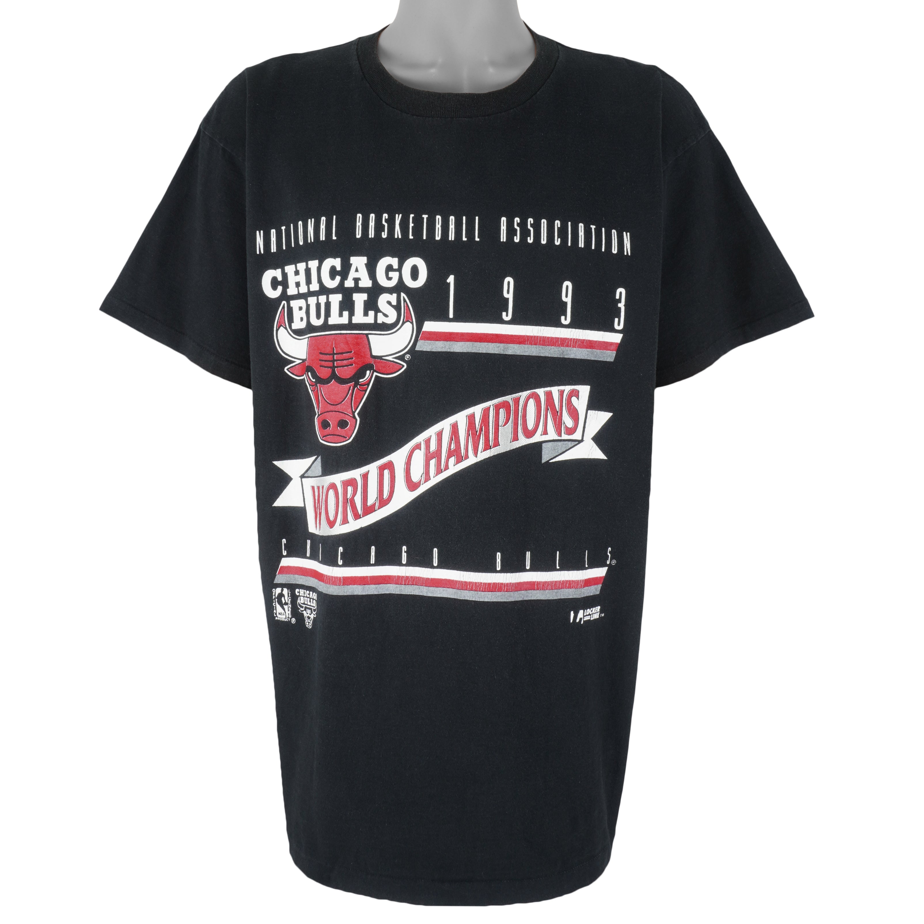 NBA (Locker Line) - Chicago Bulls World Champions T-Shirt 1993 X-Large Vintage Retro Basketball