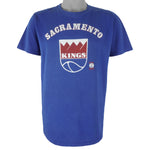 NBA (Sportswear) - Sacramento Kings Single Stitch T-Shirt 1980s Large Vintage Retro Basketball