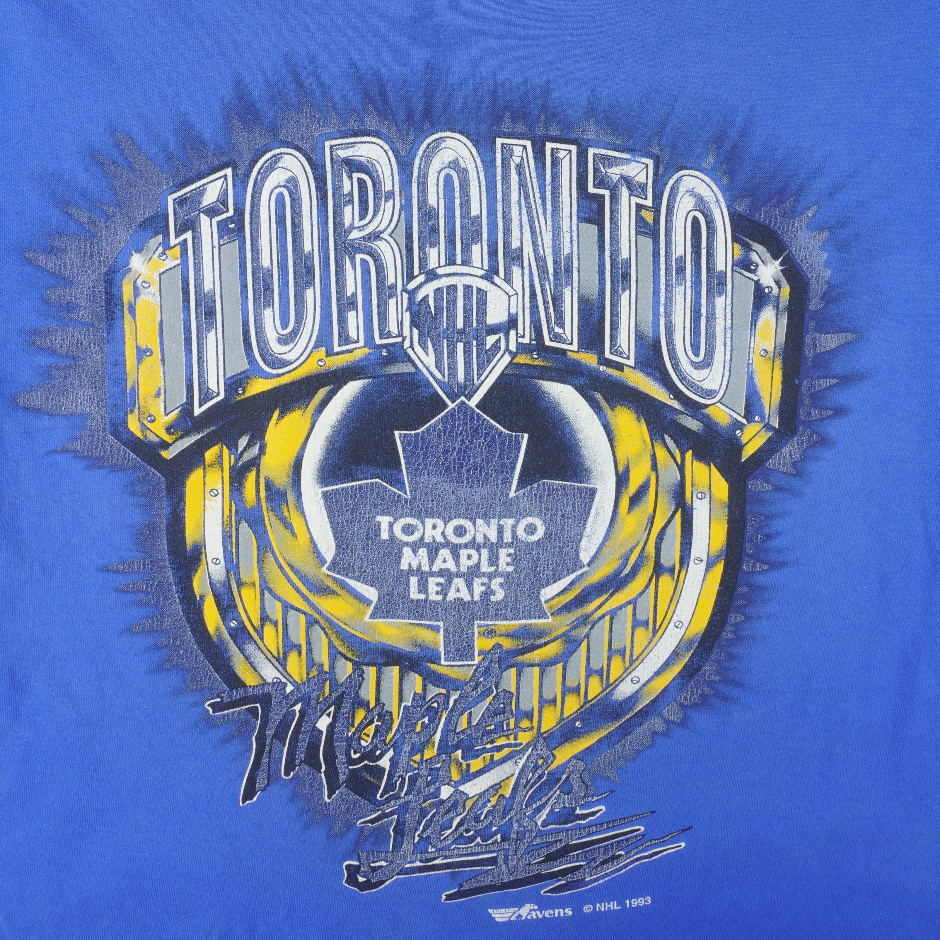 Vintsge NHL (Hanes) - Toronto Maple Leafs Big Logo T-Shirt 1990s Large