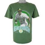 MLB (Salem) - Oakland Athletics Rickey Henderson T-Shirt 1990 Large Vintage Retro Baseball
