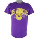 NBA (Logo 7) - Los Angeles Lakers Single Stitch T-Shirt 1980s Large