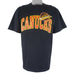 NHL (Waves) - Vancouver Canucks Single Stitch T-Shirt 1992 Large Vintage Retro Hockey