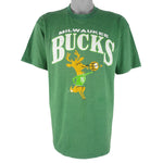 NBA (Artex) - Milwaukee Bucks Single Stitch T-Shirt 1980s X-Large