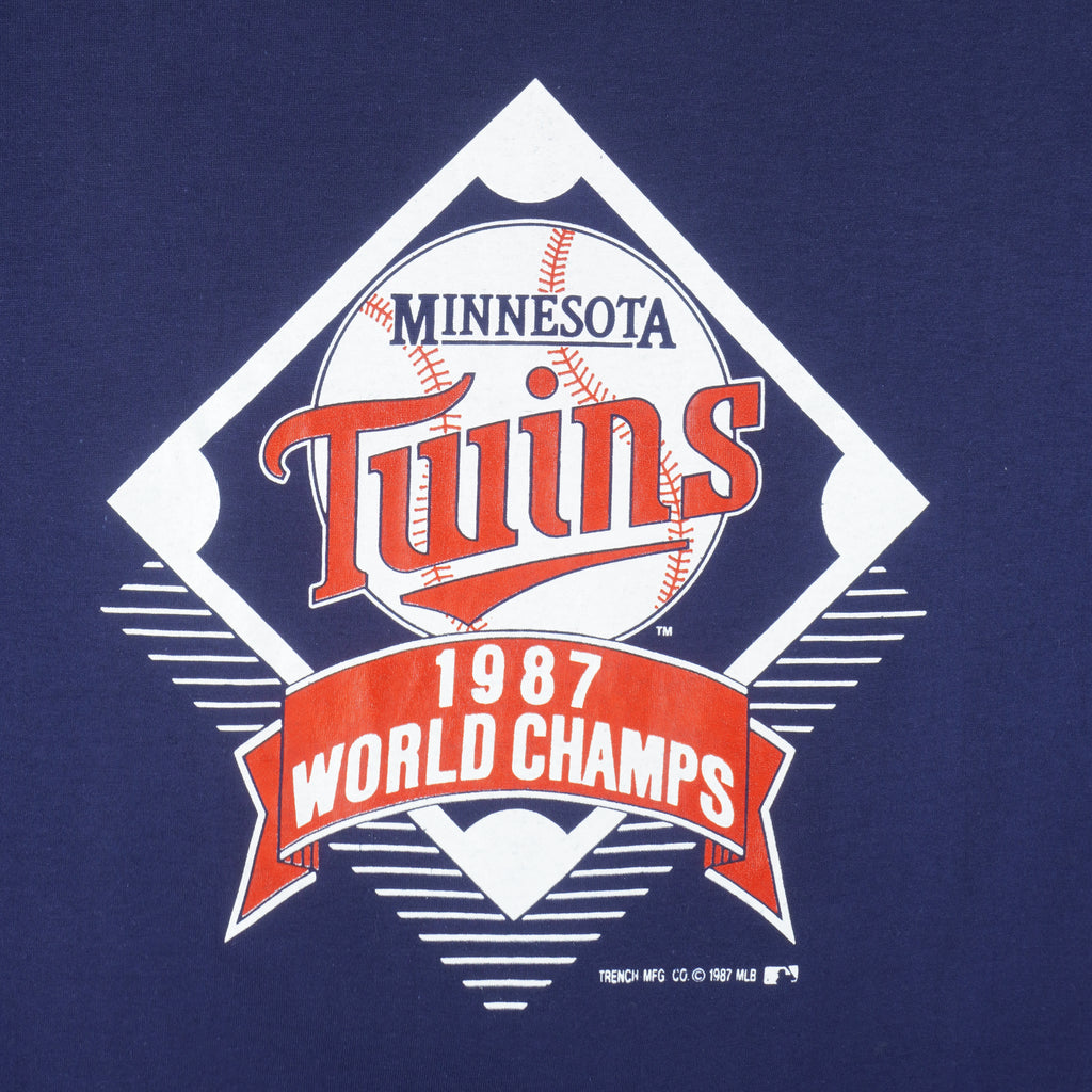 MLB (Trench) - Minnesota Twins World Champs T-Shirt 1987 XX-Large Vintage Retro Baseball