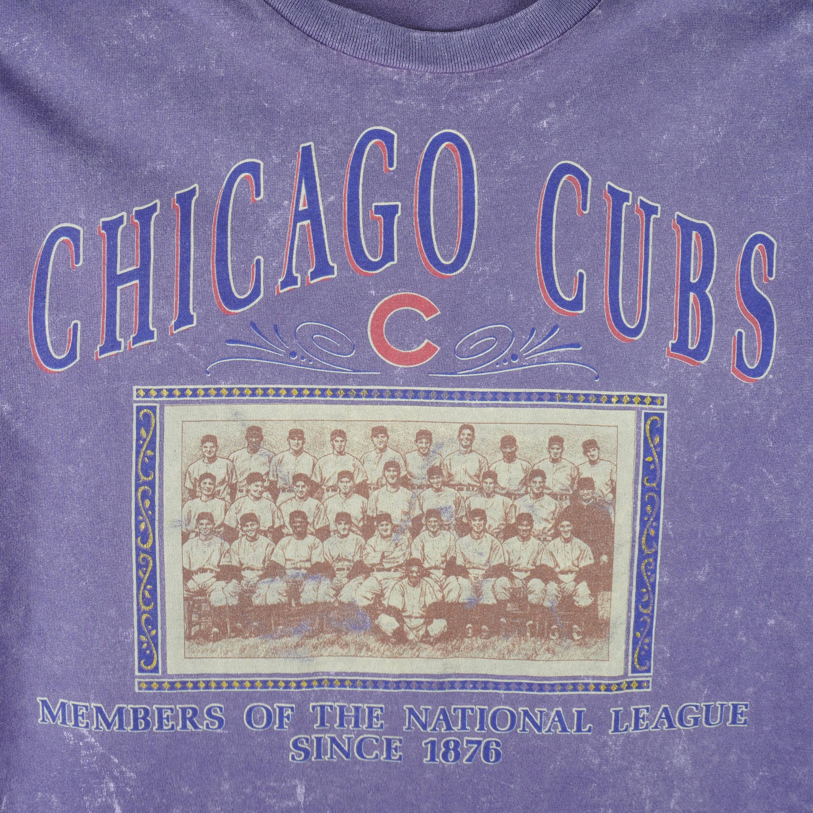 MLB (Nutmeg) -  Chicago Cubs Single Stitch T-Shirt 1990s Large Vintage Retro Baseball