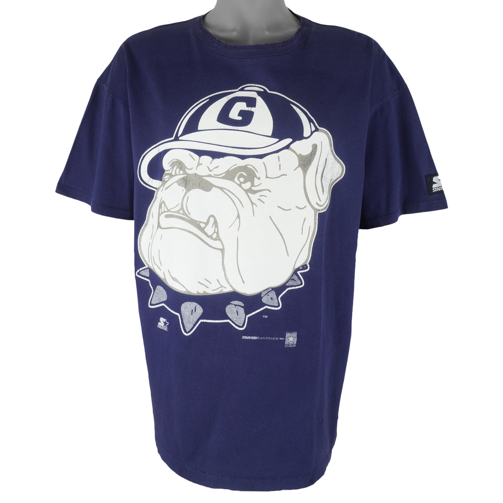 Starter - Georgetown Hoyas Big Logo T-Shirt 1990s X-Large Vintage Retro Basketball College  