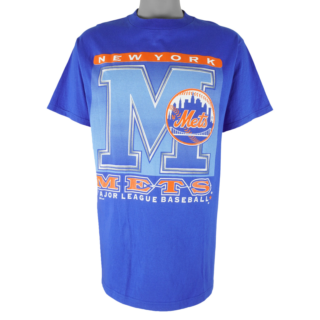MLB (Logo 7) - New York Mets Crew Neck T-Shirt 1997 Large Vintage Retro Baseball