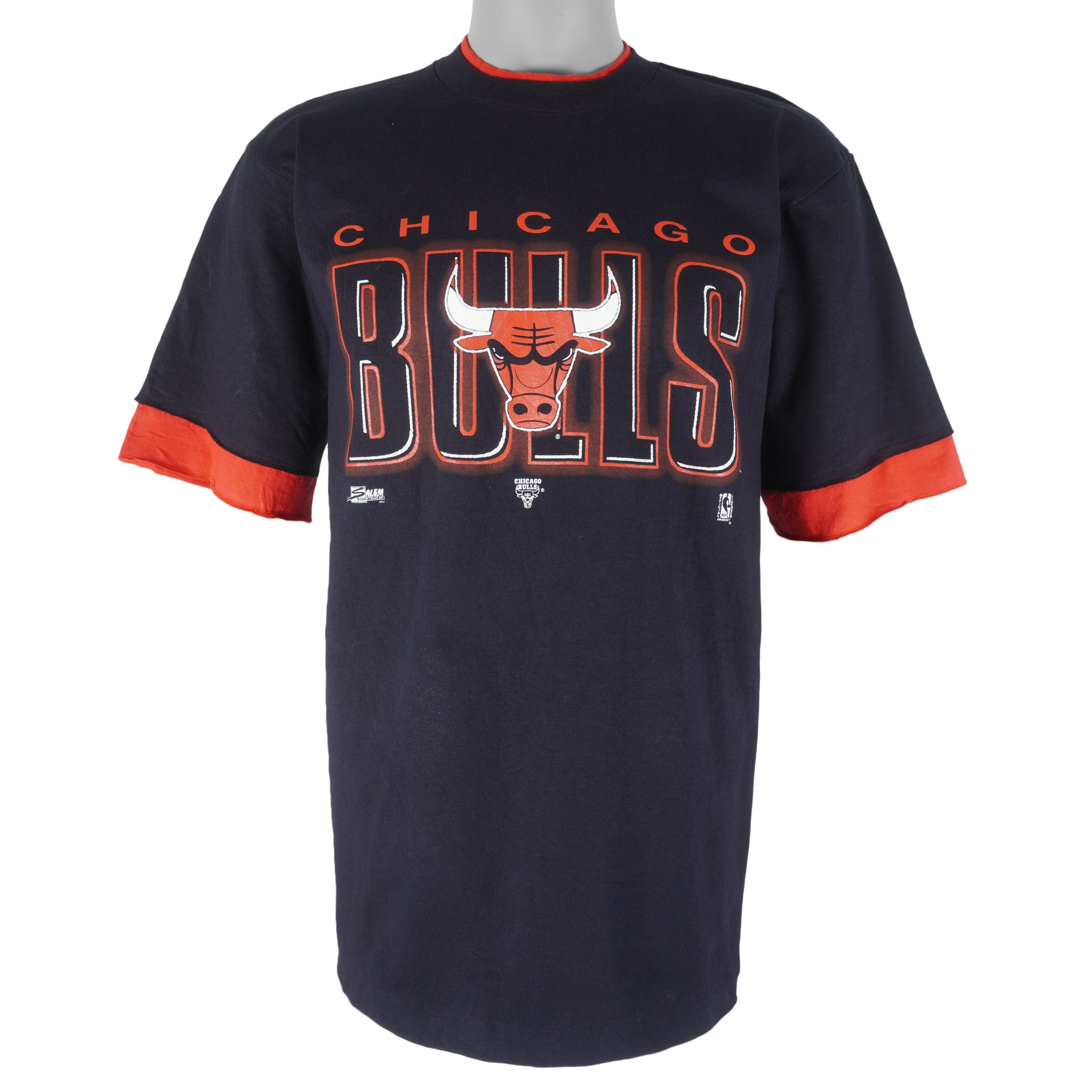 NBA (Salem) -  Chicago Bulls Roll Em Ups T-Shirt 1990s Large Vintage Retro Basketball