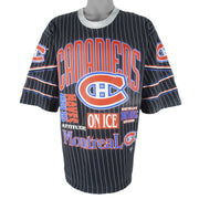 NHL (Ravens) - Montreal Canadiens AOP Attitude on Ice T-Shirt 1990s Large Vintage Retro Hockey