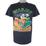 NCAA (Delta) - Miami Hurricanes Single Stitch T-Shirt 1990s Large Vintage Retro Football College