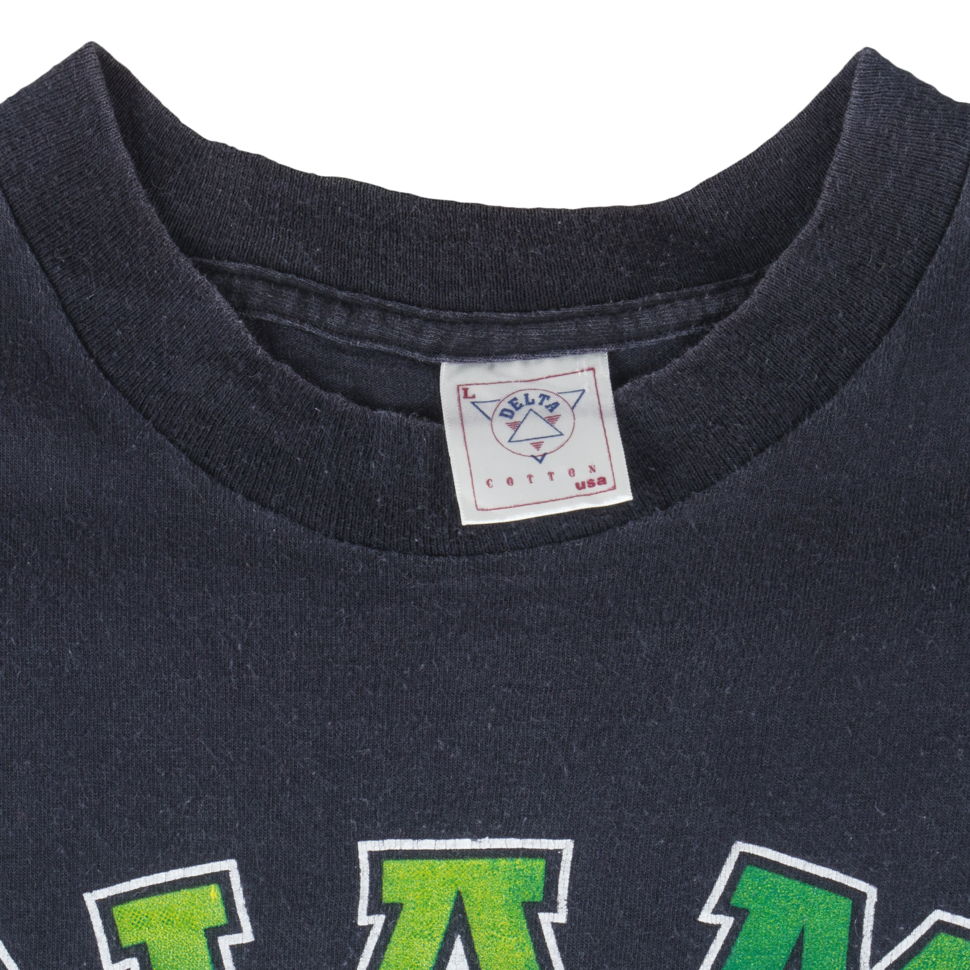 NCAA (Delta) - Miami Hurricanes Single Stitch T-Shirt 1990s Large Vintage Retro Football College